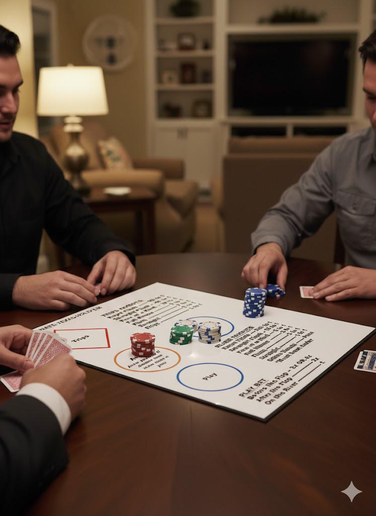 Ultimate Texas Hold'em Casino Layout (A4) - Durable Home Game Mat - Waterproof