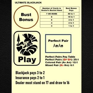 Waterproof Blackjack Mat A4 – Side Bets, Home Casino