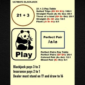 Blackjack Side Bet Layout Mat – Laminated Casino Game (A4)