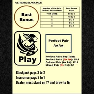 Waterproof Blackjack Mat A4 – Side Bets, Home Casino