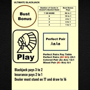 Waterproof Blackjack Mat A4 – Side Bets, Home Casino