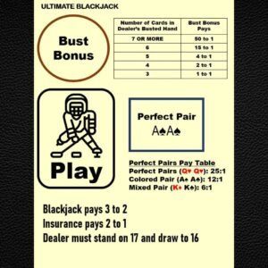 Waterproof A4 Blackjack Mat – Side Bets, Home Casino