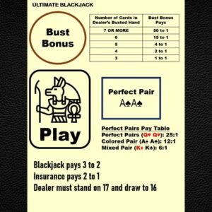 Waterproof A4 Blackjack Mat – Side Bets, Home Casino