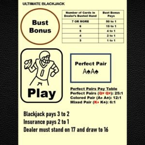 Waterproof A4 Blackjack Mat – Side Bets, Home Casino