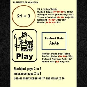 Blackjack Layout Mat - Side Bet, Payout - Laminated A4