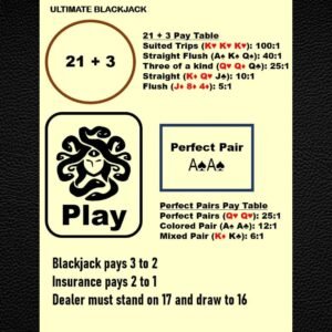 Blackjack Side Bet Mat - Laminated Casino Layout (A4)